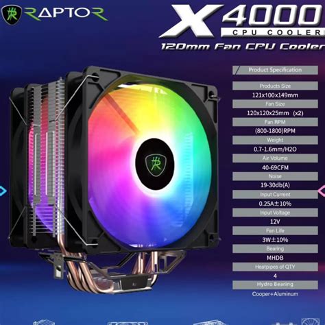 Jual Fan Cooler Raptor X4000 Kipas Processor CPU PC Komputer Raptor