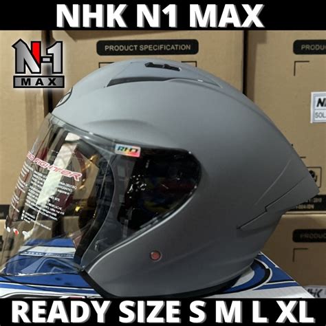 Jual Helm Nhk N Max Solid Dim Grey Doff Single Visor Half Face