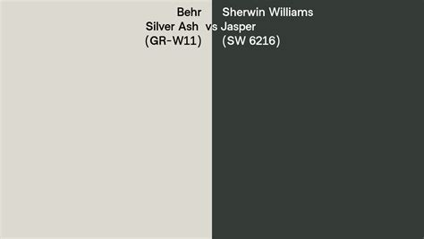 Behr Silver Ash Gr W Vs Sherwin Williams Jasper Sw Side By