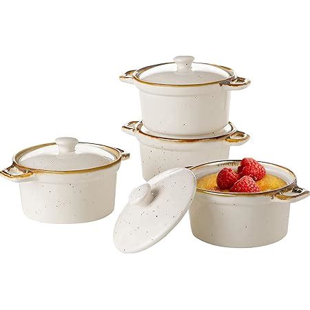 Kook Ceramic Mini Cocotte Set Small Casserole Dishes With Lids And