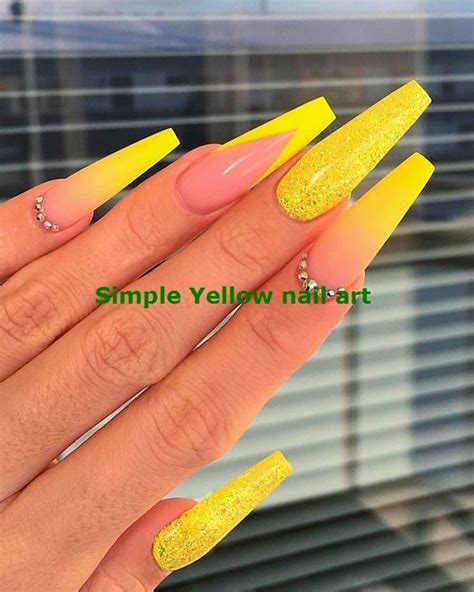 23 Great Yellow Nail Art Designs 2020 Nailarts Acrylic Nails Yellow Yellow Nails Design