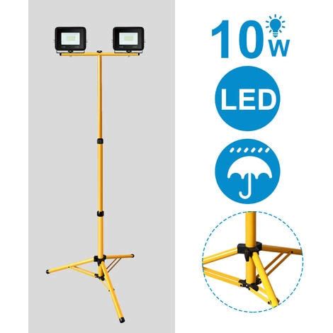 VINGO Projecteur de chantier LED avec trépied IP66 Jardin Projecteur