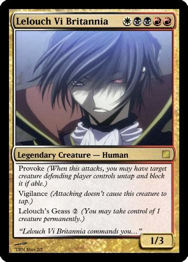 Mtg Code Geass Cards Lelouch Vi Britannia By The Tbn Artist On Deviantart