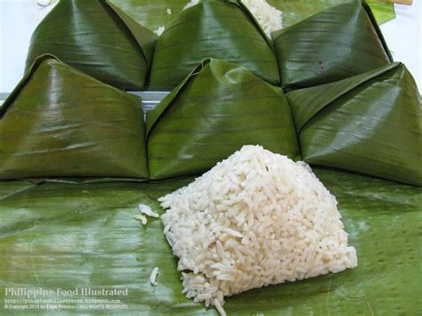 Philippine Food Illustrated Pasong Rice In Banana Leaf