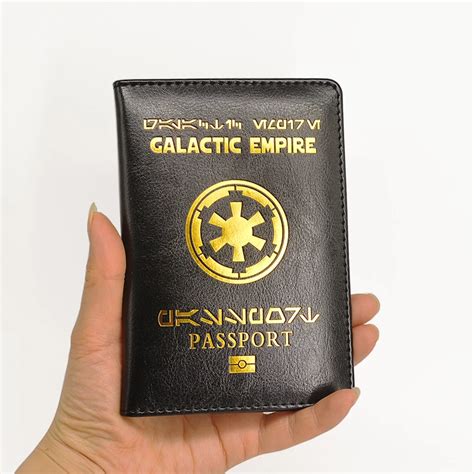 Neue Logo Galactic Reich Passport Abdeckung Schwarz Pu Leder