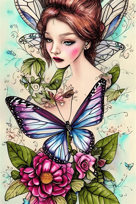 Fairy Flower Watercolor Graphic · Creative Fabrica