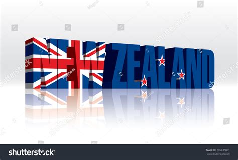 3d Vector New Zealand Word Text Flag 105435881 Shutterstock