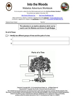 Fillable Online Into The Woods Webelos Adventure Workbook Fax Email