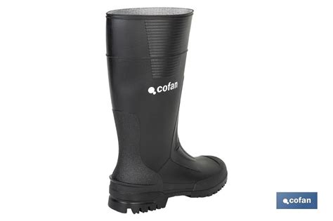 Bota De Agua Alta Fabricada Pvc Cor Negro Forro Interior De