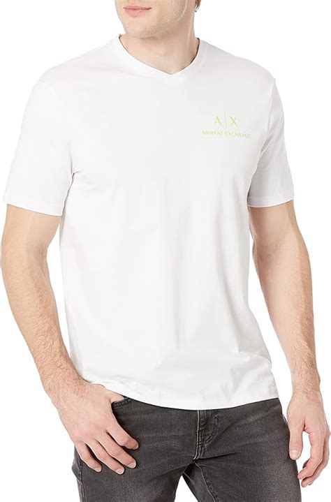 AX Armani Exchange Mens A|x Logo V-Neck T-Shirt: Amazon.ca: Clothing ...