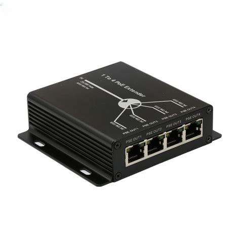 Удлинитель PoE с 1 порта 10/100M IEEE802.3at (вход питания) на 4 порта ...