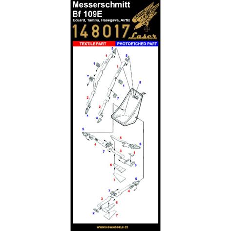 HGW 148017 1 48 Seatbelts For Messerschmitt Bf 109E Pre Cut Laser For