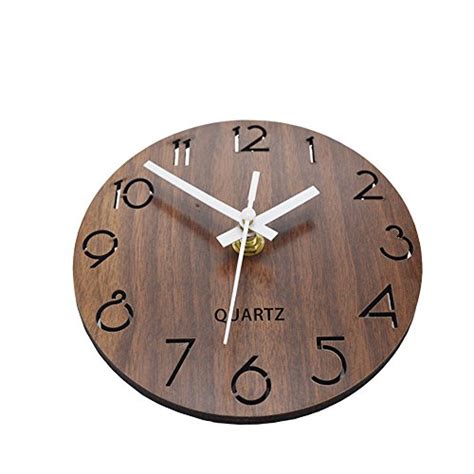 Jomparis Rustic Country Tuscan Style Wooden Wall Clock Silent And Non