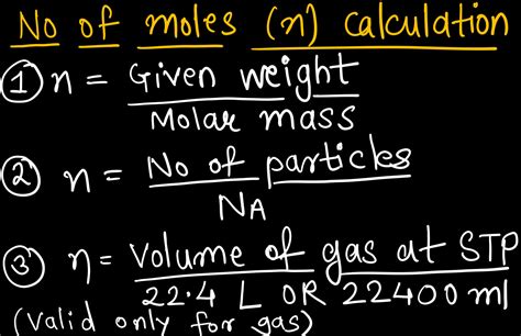 Solution Mole Concept Formula Sheet Neet Studypool