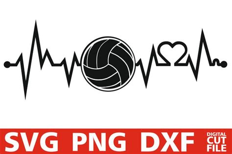 Volleyball Ekg Svg Heart Beat Svg Game Vector Boy Svg