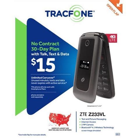 Zte Z233vl 4g Lte With 4gb Memory Cell Phone Dark Gray Tracfone