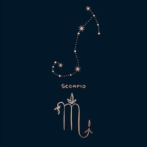 Premium Vector Horoscope Zodiac Sign Scorpio In Constellation Style With Line And Stars On