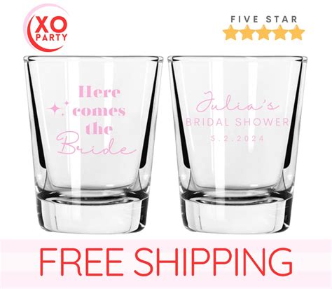 Personalized Bridal Shower Shot Glasses Party Favors In Bulk Engagement Party Favors Etsy