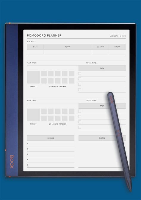 Download Printable Pomodoro Planner PDF