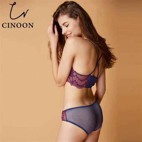 CINOON Sexy Lingerie Front Buckle Underwear Bra Set Dentelle Brassier