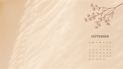 Neutral Minimal September Wallpaper - Etsy