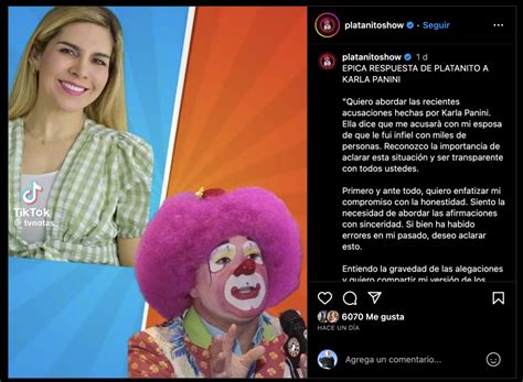 Platanito reacciona a las amenazas de Karla Panini jamás hubiera