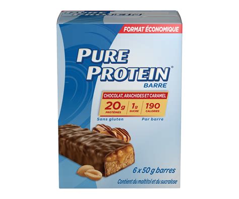 Barres protéinées chocolat arachides et caramel 6 x 50 g Pure