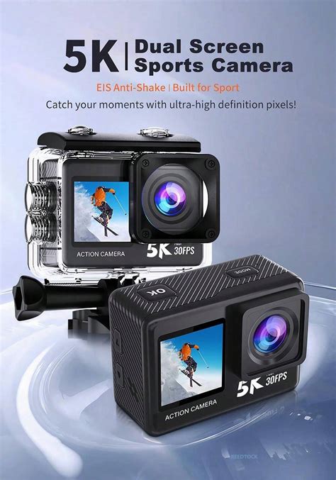 Action Camera K Fps Wi Fi Doppio Schermo Touch Eis Stabilizzazione