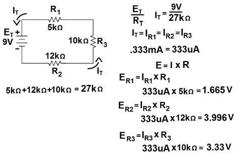 Series, Parallel, and Series/Parallel circuit resistance configuration