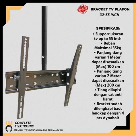 Jual Braket Tv Gantung Plafon Ceiling Tv Meter Inch