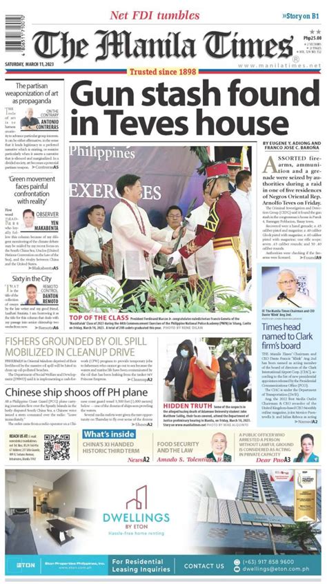 The Manila Times Front Page | March 11, 2023 | The Manila Times