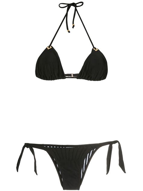 Amir Slama Textured Triangle Bikini Set Editorialist