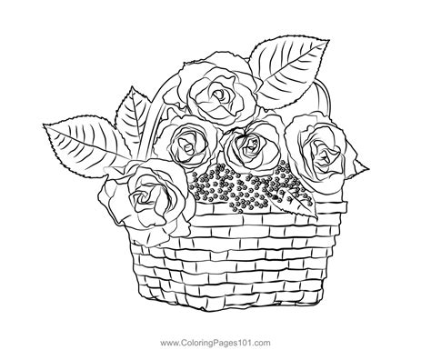 Flower Basket Coloring Pages