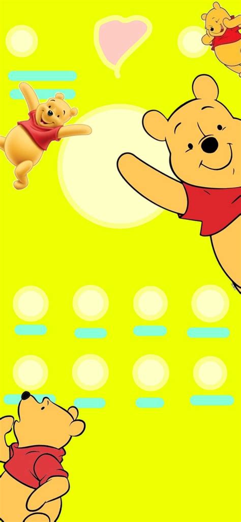 Winnie The Pooh And Her Friends Are Flying Through The Air With Hearts