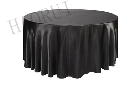 10pcs Customized 132 Black Round Dining Table Cloths Satin