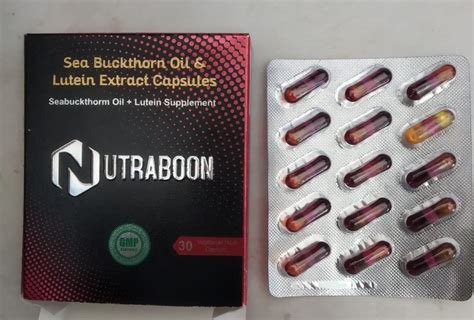 Sea Buckthorn Oil Lutein Extract Capsule Nutraboon Packaging Size