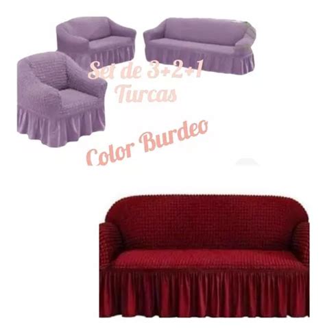 Cubre Sillon Turco Original De Turquía 3 2 1 Burdeo Cuotas sin interés