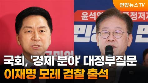 국회 경제 분야 대정부질문이재명 모레 검찰 출석 연합뉴스tv Yonhapnewstv Youtube