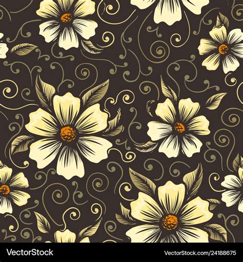 Seamless Vintage Flower Pattern Vector | Best Flower Site