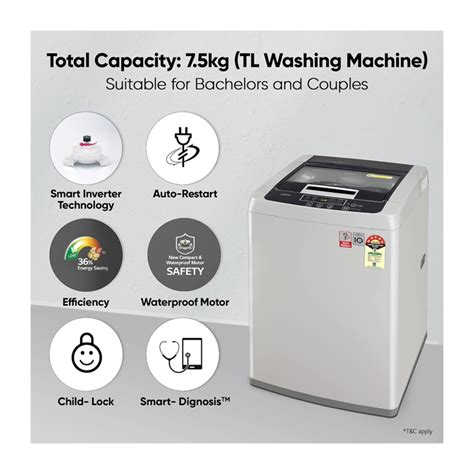 Buy LG 7 5 Kg Fully Automatic Top Load Washing Machine Smart Inverter