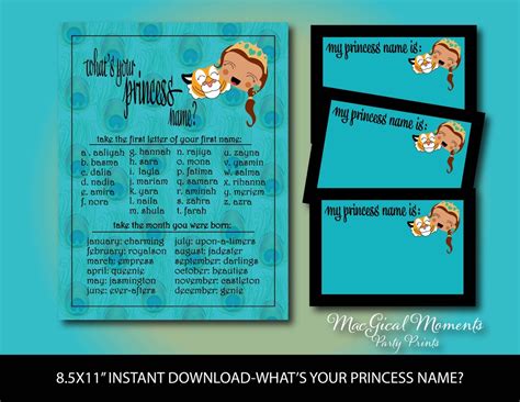 What S Your Princess Name Princess Jasmine Party Name Etsy