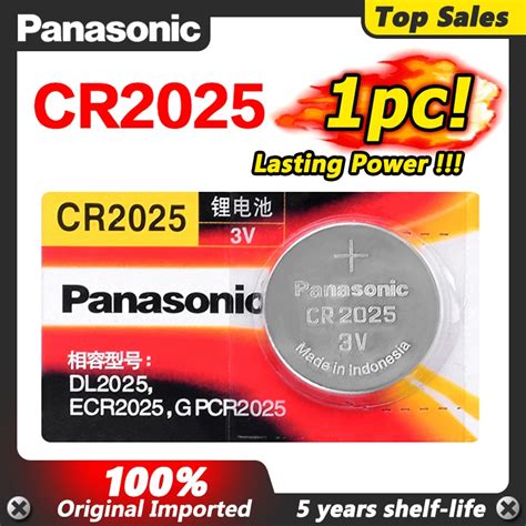 Panasonic 1pc Original Lithium Button Cell Battery Cr2025 Watches 3v Control Toy Batteries For