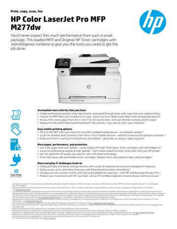 HP LaserJet Pro MFP M277dw Datasheet | Manualzz