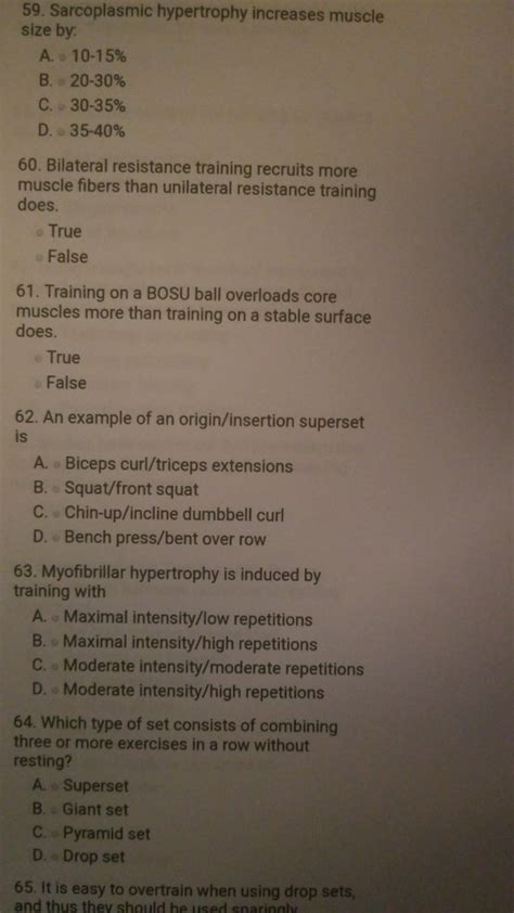 Solved 59. Sarcoplasmic hypertrophy increases muscle size | Chegg.com