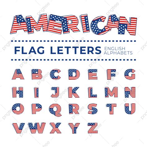 Fuente De La Bandera Americana Letras De Estados Unidos Alfabetos De La