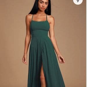 Lulus Dresses Dreamy Romance Forest Green Backless Maxi Dress High