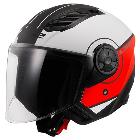 Casco Jet Ls Of Airflow Cover Nero Opaco Rosso