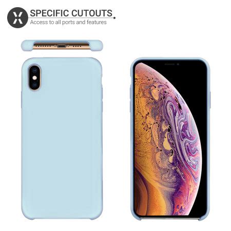 Olixar IPhone XS X Soft Silicone Case Pastel Blue