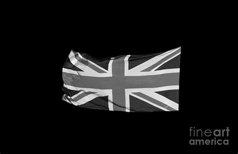 Black And White Union Jack Flag Photograph - Black And White Union Jack Flag Fine Art Print