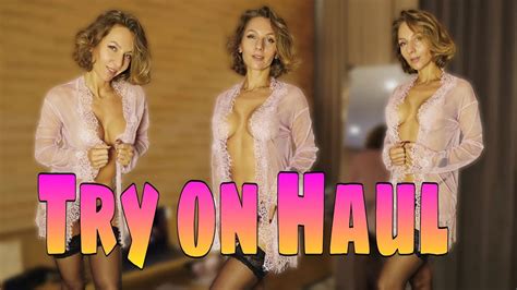 K Try On Haul Transparent Pink Nightdress See Throught Lingerie YTboob